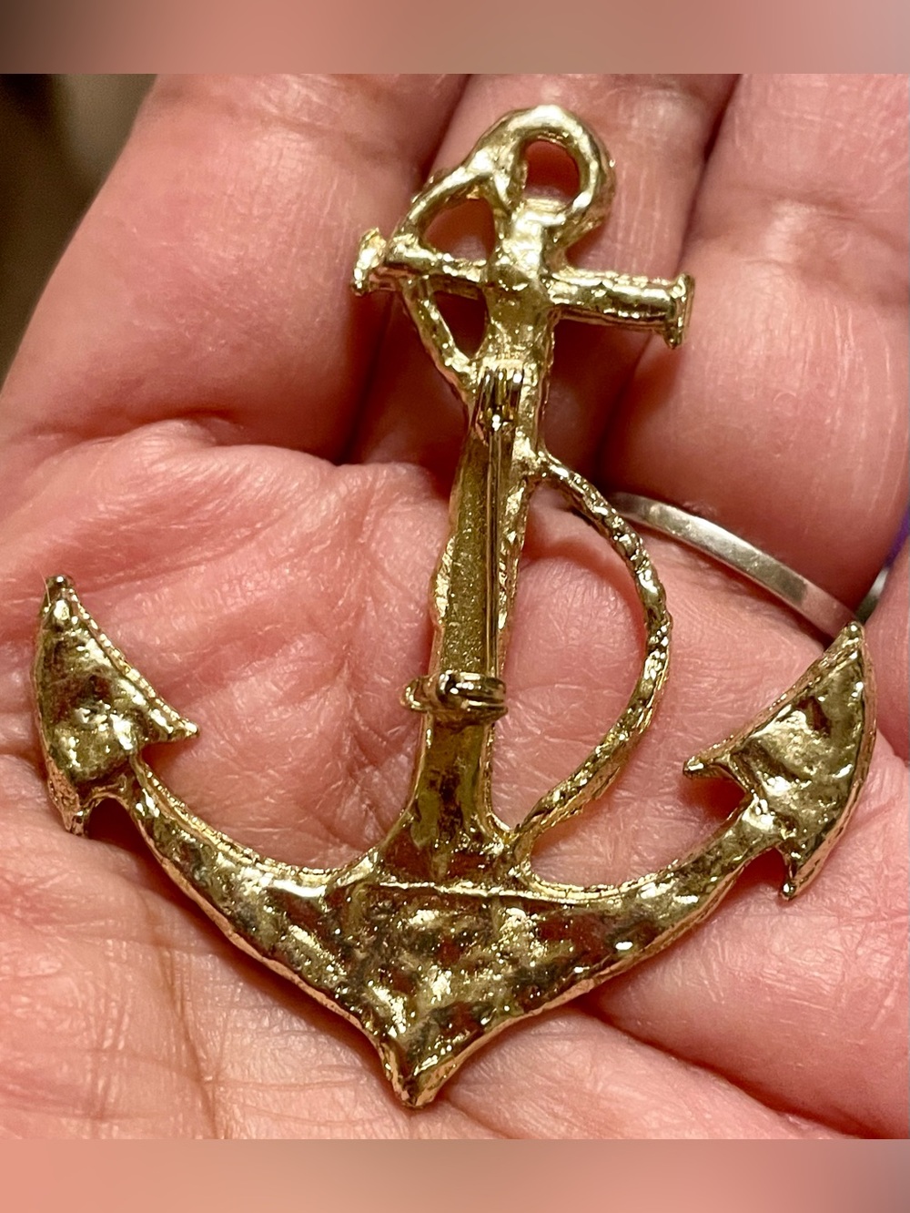 Nautical Anchor Brooch Pin - Gold Women’s Jewelry - Picture 2 of 2